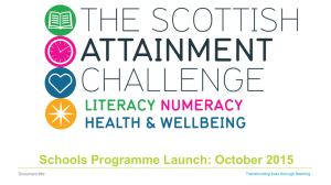 Schools Programme Launch: October 2015 Document title Transforming lives through learning