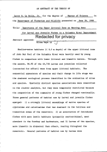 AN ABSTRACT OF THE THESIS OF Master of Science June 26, 1984