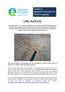 ORCADIAN  Guide to Regional Varieties of