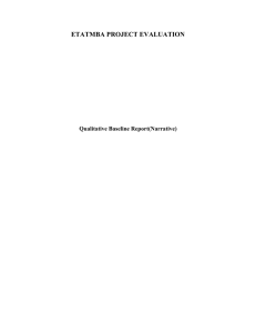 ETATMBA PROJECT EVALUATION  Qualitative Baseline Report(Narrative)