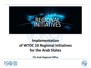 Implementation of WTDC 10 Regional Initiatives for the Arab States