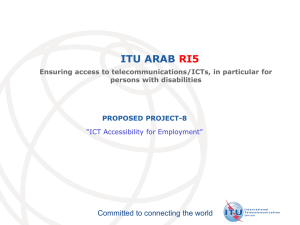 ITU ARAB RI5 Committed to connecting the world PROPOSED PROJECT-8
