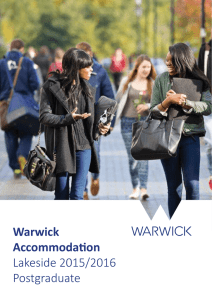 Warwick Accommodation Lakeside 2015/2016 Postgraduate