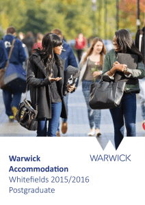 Warwick Accommodation Whitefields 2015/2016 Postgraduate