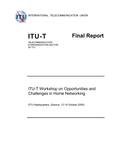 ITU-T Final Report  ITU-T Workshop on Opportunities and