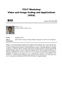 BIO ITU-T Workshop Video and Image Coding and Applications (VICA)