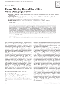 Factors Affecting Detectability of River Otters During Sign Surveys Research Article