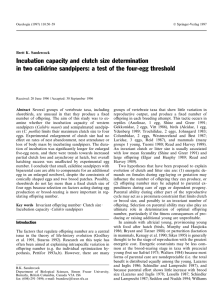 Incubation capacity and clutch size determination