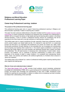 Religious and Moral Education Professional Learning Paper Career-long Professional Learning: Judaism