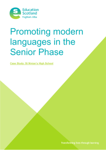 Promoting modern languages in the Senior Phase