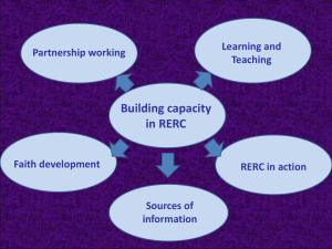 Building capacity in RERC Learning and Partnership working