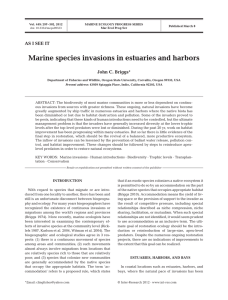Marine species invasions in estuaries and harbors AS I SEE IT