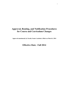 Approval, Routing, and Notification Procedures for Course and Curriculum Changes