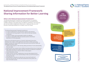 National Improvement Framework: Sharing Information for Better Learning FOR
