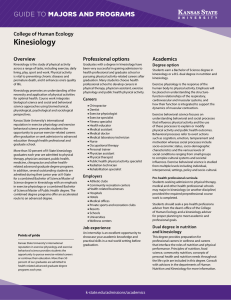 Kinesiology MAJORS AND PROGRAMS GUIDE TO College of Human Ecology