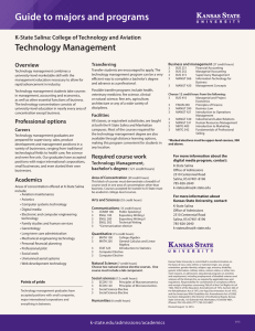 Technology Management K-State Salina: College of Technology and Aviation Overview