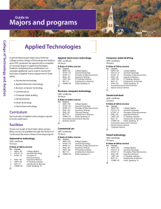 Majors and programs Applied Technologies Guide to Applied electronics technology