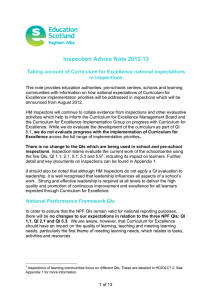 Inspection Advice Note 2012-13  in inspections