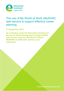 The use of My World of Work (MyWoW) planning