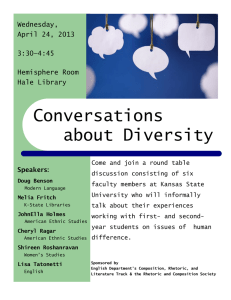 Conversations about Diversity Wednesday, April 24, 2013
