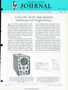 JOURNAL A New DC-300 KG High -Sensitivity Oscilloscope with Triggered Sweep HEWLETT-PACKARD