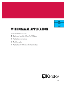 withdrawal application This booklet contains: