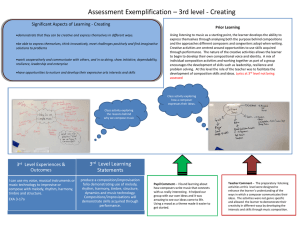 Assessment Exemplification – 3rd level - Creating