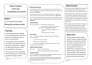 Modern Languages Outline of activity Fourth Level