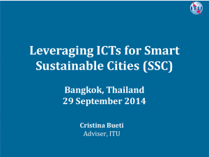 Leveraging ICTs for Smart Sustainable Cities (SSC) Bangkok, Thailand