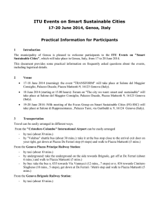 ITU Events on Smart Sustainable Cities 17-20 June 2014, Genoa, Italy