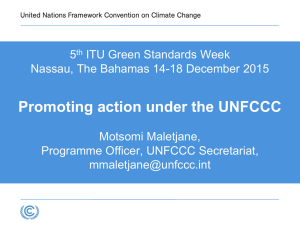 Promoting action under the UNFCCC