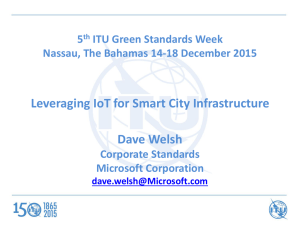 Leveraging IoT for Smart City Infrastructure Dave Welsh