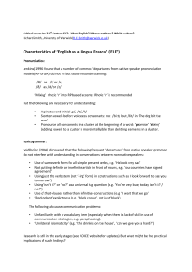 Characteristics of ‘English as a Lingua Franca’ (‘ELF’)