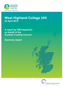 West Highland College UHI  25 April 2014 A report by HM Inspectors