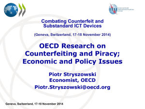 OECD Research on Counterfeiting and Piracy; Economic and Policy Issues