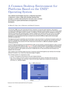 A Common Desktop Environment for Platforms Based on the UNIX Operating System 