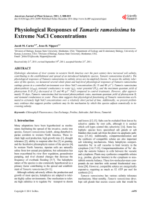 Tamarix ramosissima Extreme NaCl Concentrations Jacob M. Carter , Jesse B. Nippert