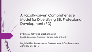 A Faculty-driven Comprehensive Model for Diversifying ESL Professional Development (PD)