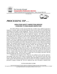 PROCESSING TIP . . . Cooperative Extension Service USDA-FOOD SAFETY INSPECTION SERVICE