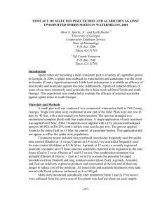 EFFICACY OF SELECTED INSECTICIDES AND ACARICIDES AGAINST Alton N. Sparks, Jr.