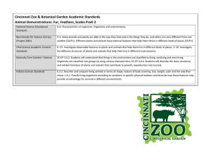 Cincinnati Zoo &amp; Botanical Garden Academic Standards