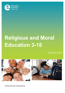 Religious and Moral Education 3-18 February 2014