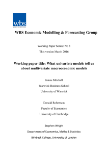 WBS Economic Modelling &amp; Forecasting Group about multivariate macroeconomic models