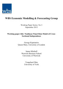 WBS Economic Modelling &amp; Forecasting Group