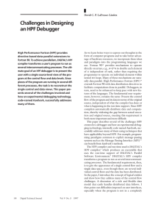 Challenges in Designing an HPF Debugger