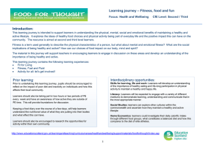 – Fitness, food and fun Learning journey  Introduction: