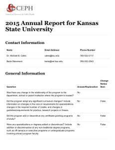 2015 Annual Report for Kansas State University Contact Information