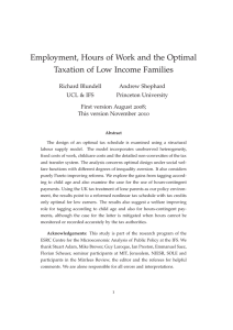 Employment, Hours of Work and the Optimal