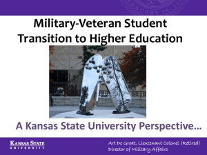 Military-Veteran Student Transition to Higher Education A Kansas State University Perspective…