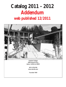 Catalog 2011 - 2012 Addendum web published 12/2011 Cabrillo College